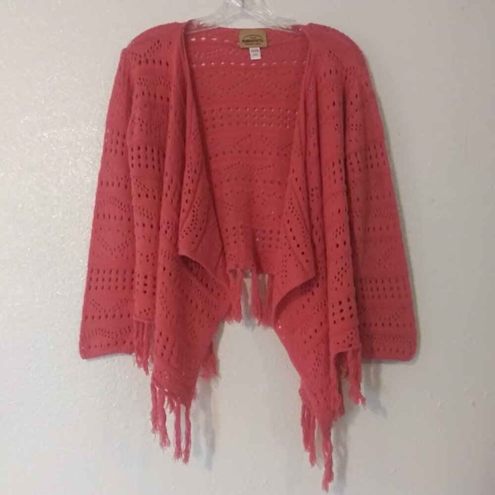 Roebuck & CO Girls size XL(16) pink knitted cardigan sweater